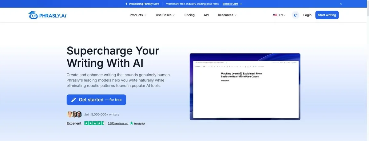 Phrasly homepage