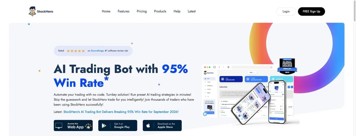 StockHero homepage