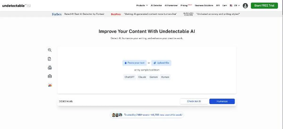 Undetectable AI homepage