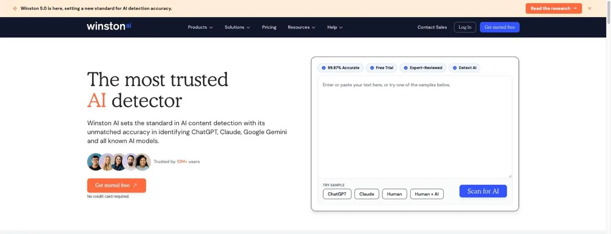 Winston AI homepage